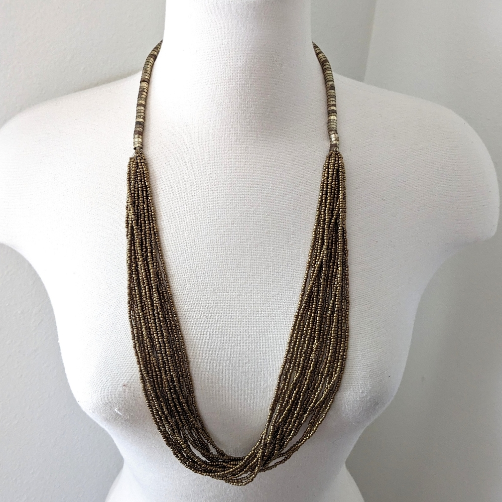 Large Gold Beaded Necklace World Market